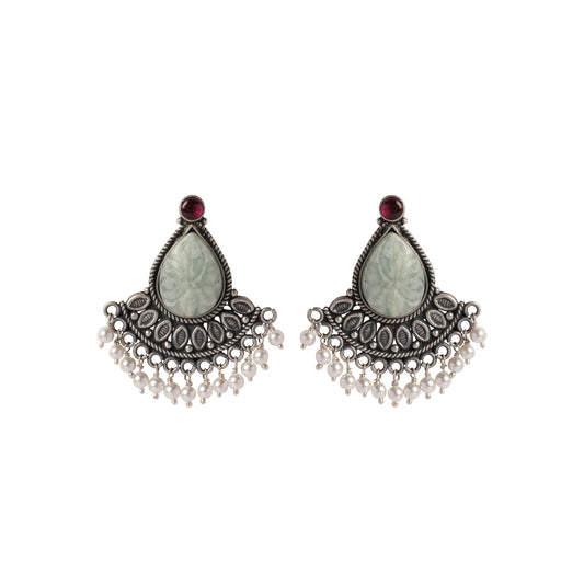 Teardrop Studs with Pearl Drops