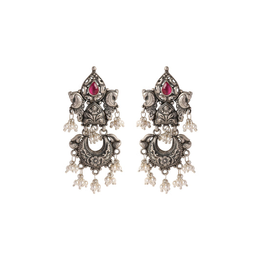 Heritage Silver Earrings with Pearls