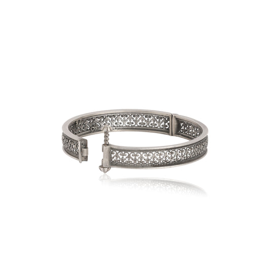 Oxidised Silver Hinged Kada
