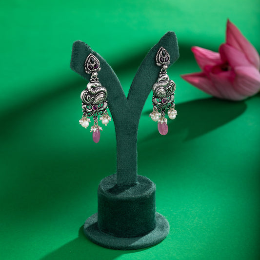 Peacock Design Earring with Pearls