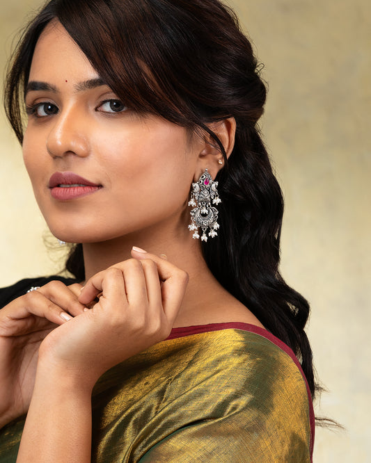 Heritage Silver Earrings with Pearls